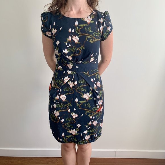 Anthropologie Dresses & Skirts - Anthropologie Navy Floral Mini Dress size XS